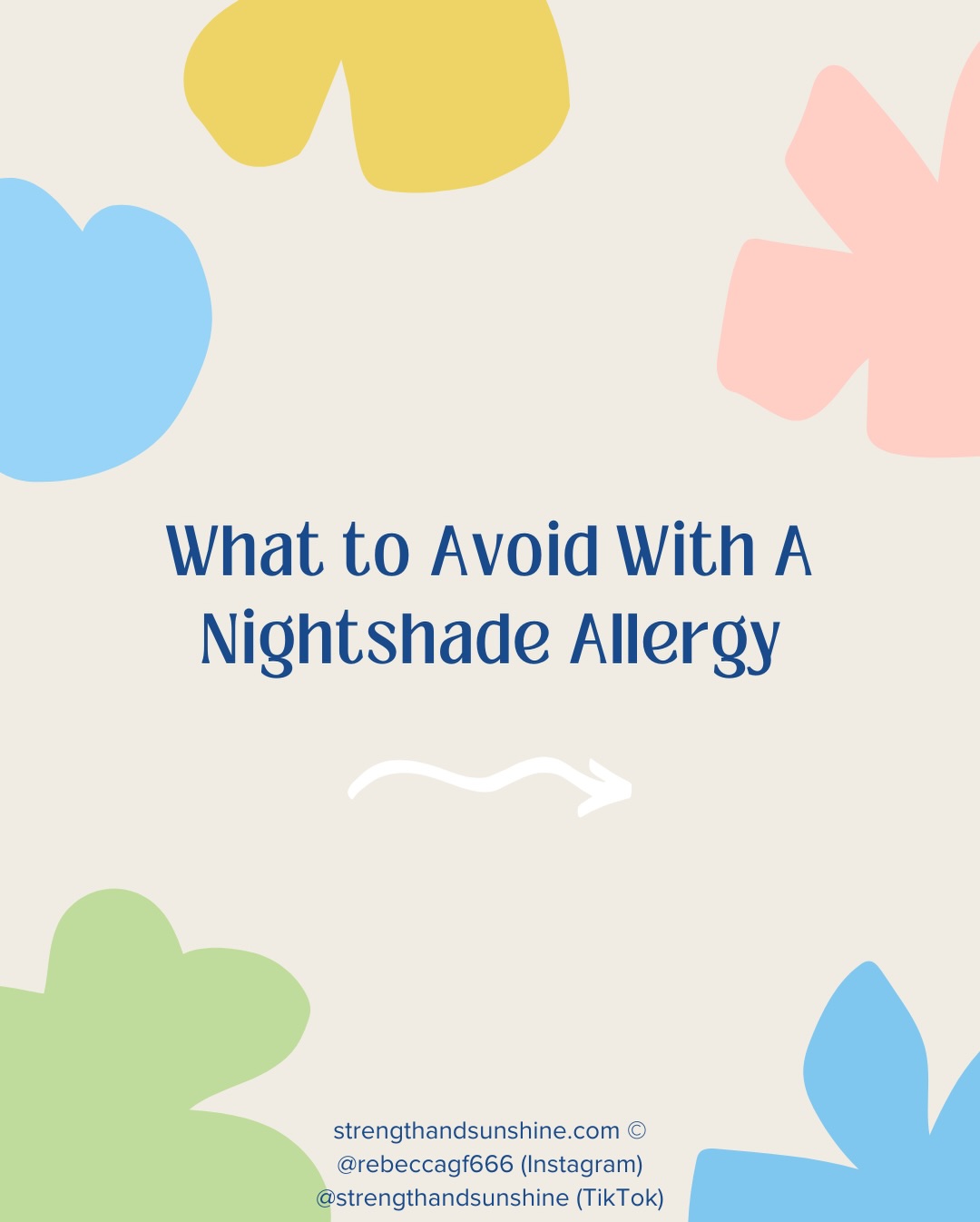 What To Avoid With A Nightshade Allergy🚫

Nightshades aren’t just tomatoes and peppers. They hide in seasonings, sauces, and thickeners! Learn all nightshade allergies and the foods and ingredients you need to lookout for when reading labels and menus! 🍅🫑🥔

🟥 Red flag = contains a nightshade (full stop, do not pass go!)
🟨 Yellow flag = might contain a nightshade (ask the cook, check manufacturing, contact brands, sourcing, don’t assume!)

🤝 Share to spread awareness and save lives
🔁 Save for reference 💬 Tag someone who needs to see this

#nightshades #nightshadeallergy #nightshadefree #nightshade #foodallergies